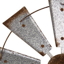 Load image into Gallery viewer, Farmhouse Metal Galvanized Windmill Yard Stake or Wall décor