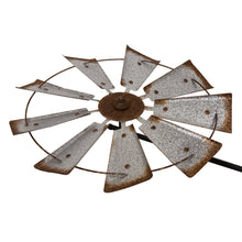 Load image into Gallery viewer, Farmhouse Metal Galvanized Windmill Yard Stake or Wall décor