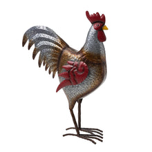 Load image into Gallery viewer, 21.25"H Farmhouse Rustic Galvanized Metal Rooster Statue Décor