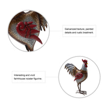 Load image into Gallery viewer, 21.25"H Farmhouse Rustic Galvanized Metal Rooster Statue Décor