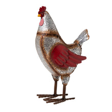 Load image into Gallery viewer, 15.25"H Farmhouse Rustic Galvanized Metal Hen Statue Décor