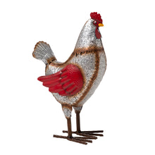 Load image into Gallery viewer, 15.25"H Farmhouse Rustic Galvanized Metal Hen Statue Décor