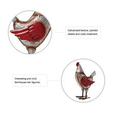 Load image into Gallery viewer, 15.25"H Farmhouse Rustic Galvanized Metal Hen Statue Décor