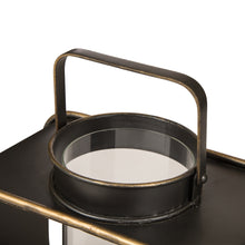 Load image into Gallery viewer, Contemporary Metal Lantern with Glass Hanging Decorative Candle Holder 13" H