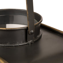 Load image into Gallery viewer, Contemporary Metal Lantern with Glass Hanging Decorative Candle Holder 13" H