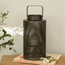Load image into Gallery viewer, Decorative Candle Lantern Industrial Style Cutout Metal Hanging Lantern 18.5" H