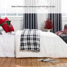 Load image into Gallery viewer, 72"L*48"W Polar Fleece Black & White Plaid Reversible Duvet Cover