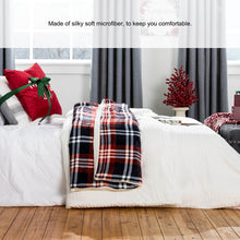 Load image into Gallery viewer, 72"L*48"W Flannel Red/Blue/White Plaid Reversible Duvet Cover