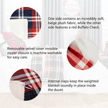 Load image into Gallery viewer, 72"L*48"W Flannel Red/Blue/White Plaid Reversible Duvet Cover