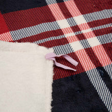 Load image into Gallery viewer, 72"L*48"W Flannel Red/Blue/White Plaid Reversible Duvet Cover