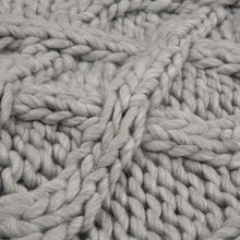Load image into Gallery viewer, 18"L*18"W Gray Handmade Acrylic Cable Knit Pillow Cover