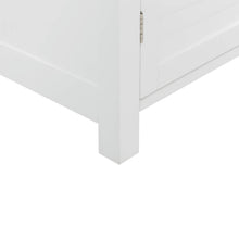 Load image into Gallery viewer, 65.50"H Wooden Floor Storage Cabinet with 3-Shelf and 1 Shutter Door, White