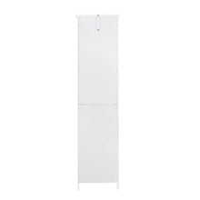 Load image into Gallery viewer, 65.50"H Wooden Floor Storage Cabinet with 3-Shelf and 1 Shutter Door, White