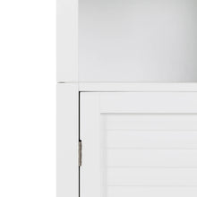 Load image into Gallery viewer, 65.50"H Wooden Floor Storage Cabinet with 3-Shelf and 1 Shutter Door, White