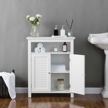 Load image into Gallery viewer, 32" H Wooden Floor Storage Cabinet with 2 Shutter Door, White