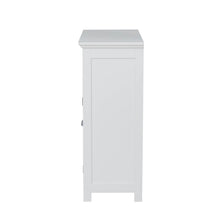 Load image into Gallery viewer, 32" H Wooden Floor Storage Cabinet with 2 Shutter Door, White
