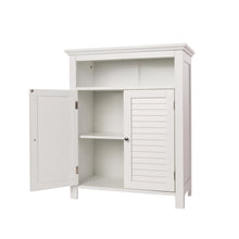 Load image into Gallery viewer, 32" H Wooden Floor Storage Cabinet with 2 Shutter Door, White