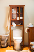 Load image into Gallery viewer, 68.25"H Wooden Bathroom Free Standing Storage Cabinet Spacesaver