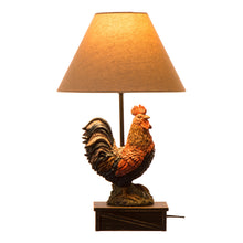 Load image into Gallery viewer, 19.69''H Polyresin Crowing Rooster Table Lamp in Barnyard Finish