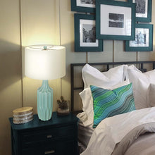 Load image into Gallery viewer, 30.75"H Matte Mint Ceramic Table Lamp w/White Shade