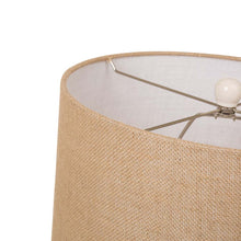 Load image into Gallery viewer, 25.5"H Cream Ceramic Table Lamp w/Burlap Shade