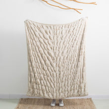 Load image into Gallery viewer, 50"*60" Faux Fur Elastic Throw/Blanket, Beige (Face Fabric 1000gsm; Back 210gsm)