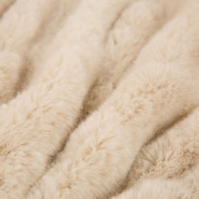 Load image into Gallery viewer, 50"*60" Faux Fur Elastic Throw/Blanket, Beige (Face Fabric 1000gsm; Back 210gsm)
