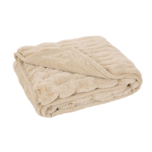 Load image into Gallery viewer, 50"*60" Faux Fur Elastic Throw/Blanket, Beige (Face Fabric 1000gsm; Back 210gsm)