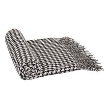 Load image into Gallery viewer, 60"L*50"W Acrylic Black/White Houndstooth Woven Throw 360g