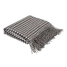 Load image into Gallery viewer, 60"L*50"W Acrylic Black/White Houndstooth Woven Throw 360g