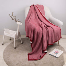 Load image into Gallery viewer, 60"L*50"W Knitted Acrylic Red/White Throw Blanket 900g