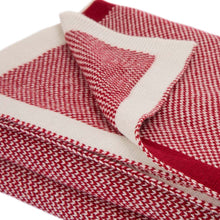 Load image into Gallery viewer, 60"L*50"W Knitted Acrylic Red/White Throw Blanket 900g