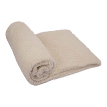 Load image into Gallery viewer, 60"L*50"W Knitted Polyester Beige Feather Yarn Throw Blanket 800g