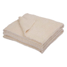 Load image into Gallery viewer, 60"L*50"W Knitted Polyester Beige Feather Yarn Throw Blanket 800g