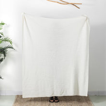 Load image into Gallery viewer, 60"L*50"W Knitted Acrylic White Throw Blanket 800g