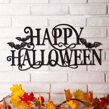 Load image into Gallery viewer, 23.94"L Metal "HAPPY HALLOWEEN" Wall Sign