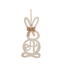 Load image into Gallery viewer, Handcrafted Wooden Monogram "A" Bunny Wall Hanging Sign