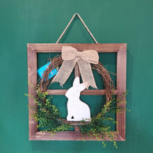 Load image into Gallery viewer, 18"H Wooden Frame Easter Wall Decor with Wreath