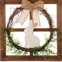 Load image into Gallery viewer, 18"H Wooden Frame Easter Wall Decor with Wreath