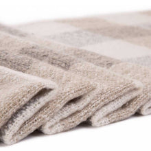 Load image into Gallery viewer, Gray, Beige and Cream Color Scarf with Fringes