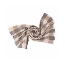 Load image into Gallery viewer, Gray, Beige and Cream Color Scarf with Fringes