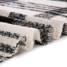 Load image into Gallery viewer, Unisex Oversized Black and White Plaid Scarf with Tassels