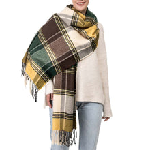 Load image into Gallery viewer, Oversized Fashion Multicolor Plaid Scarf with Tassels, Set of 2