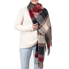 Load image into Gallery viewer, Oversized Fashion Multicolor Plaid Scarf with Tassels, Set of 2