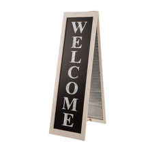 Load image into Gallery viewer, 36"H Double Sided Wooden/Metal Shutter "WELCOME" Porch Sign Decor/Planter Stand