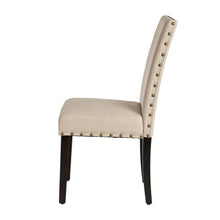 Load image into Gallery viewer, Cream White Fabric Dining Chair with Adjustable Feet Nails, Set of 2