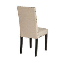 Load image into Gallery viewer, Cream White Fabric Dining Chair with Adjustable Feet Nails, Set of 2