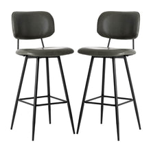 Load image into Gallery viewer, 43"H Grey PU Leather Bar Stool with Back, Set of 2