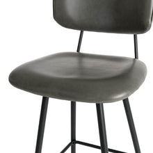 Load image into Gallery viewer, 43"H Grey PU Leather Bar Stool with Back, Set of 2