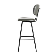 Load image into Gallery viewer, 43"H Grey PU Leather Bar Stool with Back, Set of 2